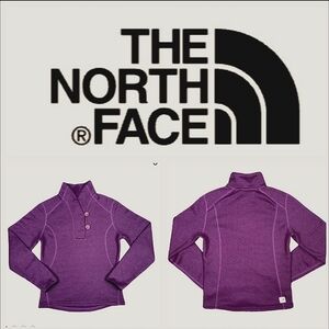 The North Face Mock Neck 2-Button Fleece Pullover in Mulberry/Plum Sz XL